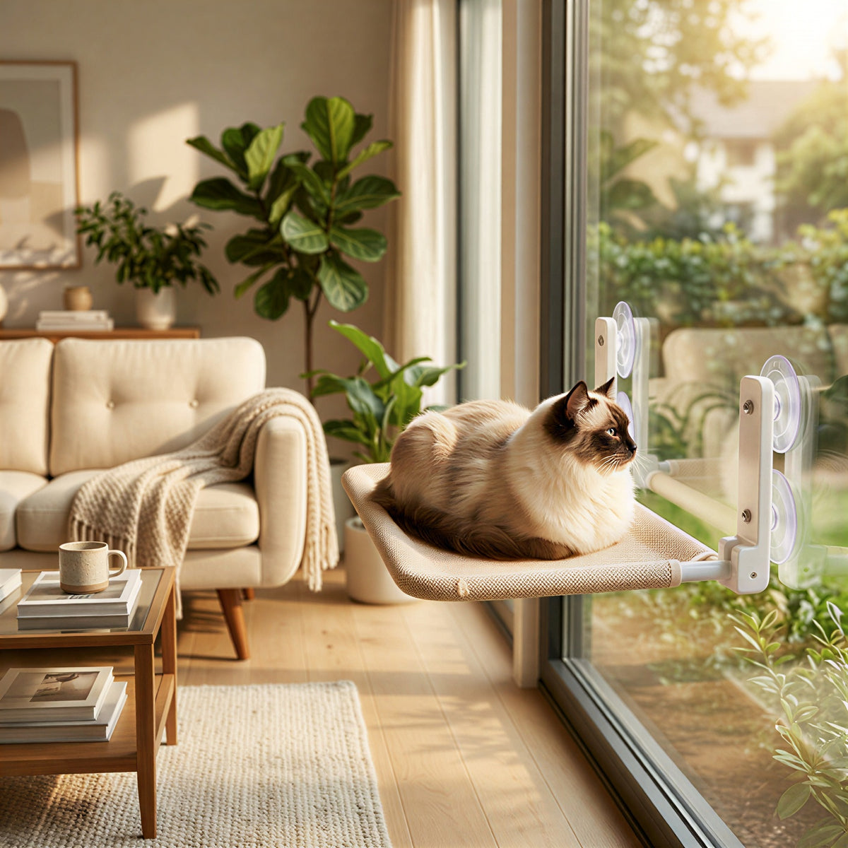 Luna – Faltbare Fenster-Hängematte für Katzen