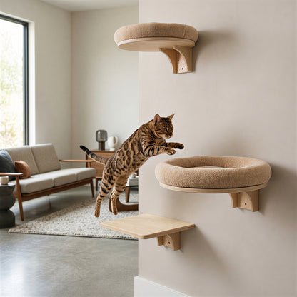 Wanda – Schwebendes Katzenregal für die Wand