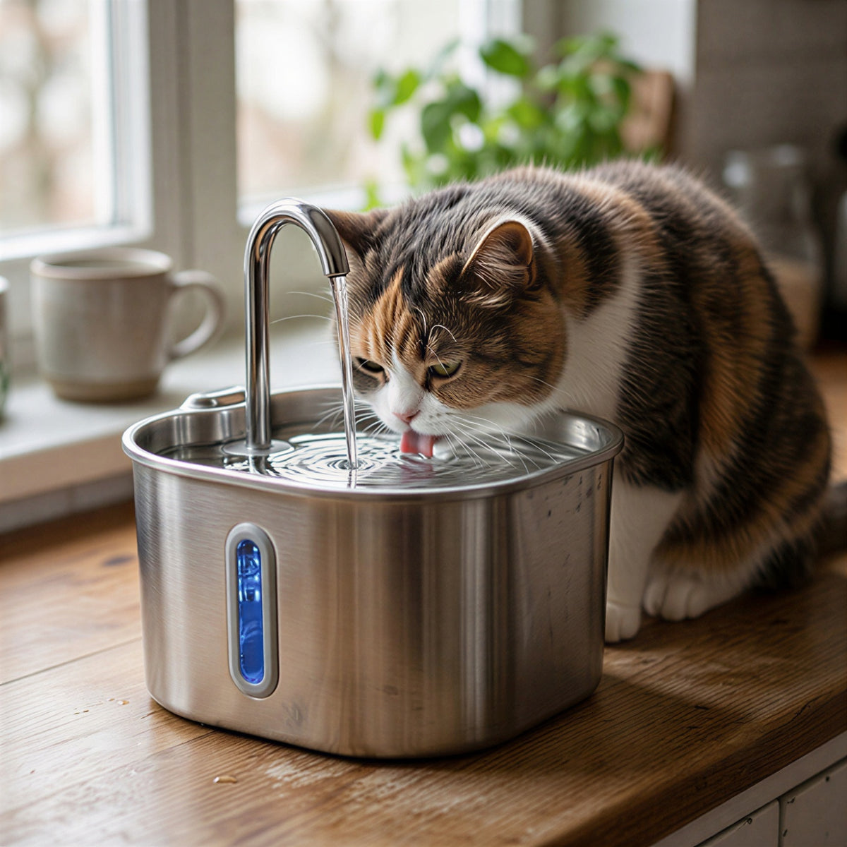 Purra – Leiser Trinkbrunnen aus Edelstahl mit Sensor
