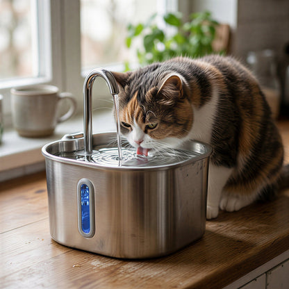 Purra – Leiser Trinkbrunnen aus Edelstahl mit Sensor