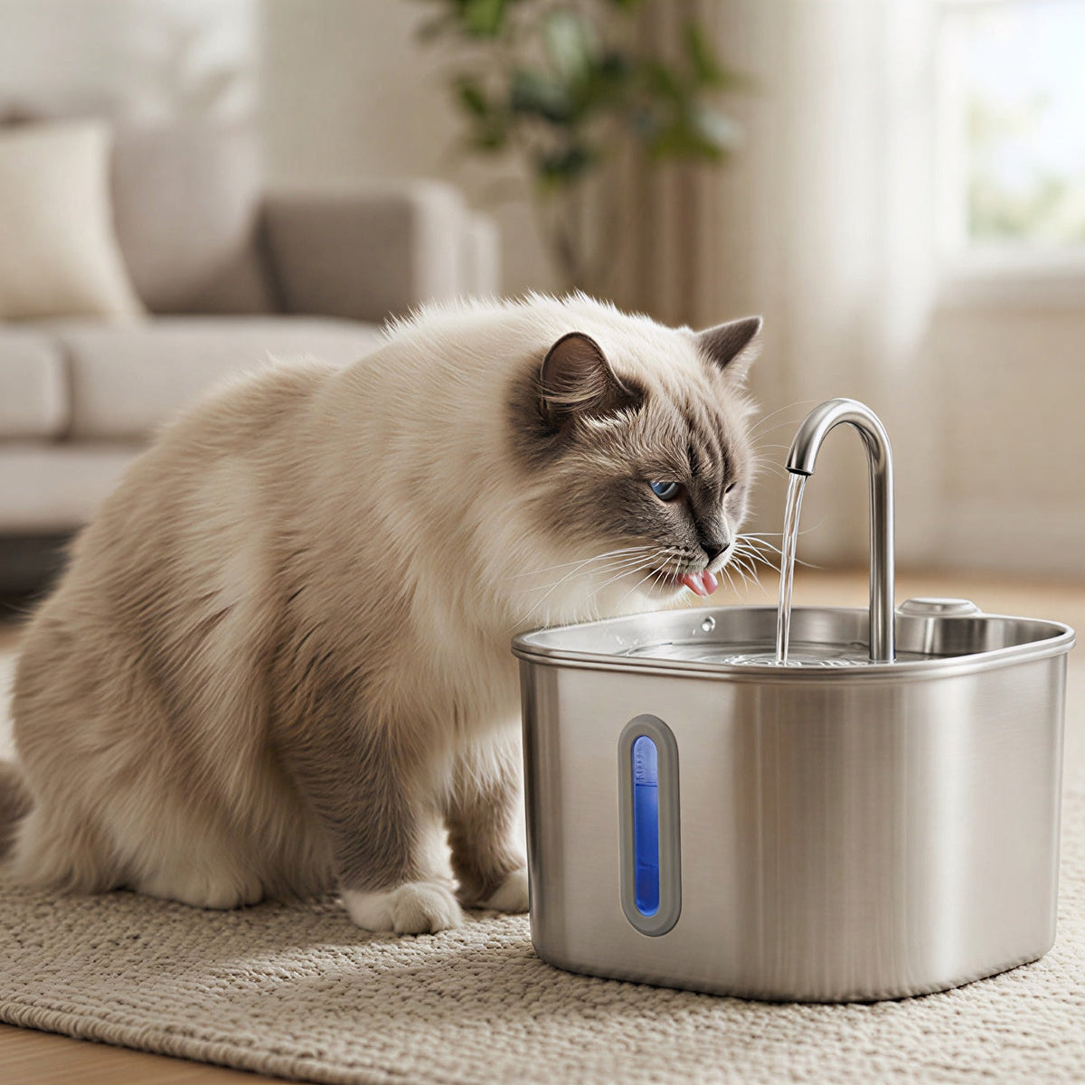 Purra – Leiser Trinkbrunnen aus Edelstahl mit Sensor